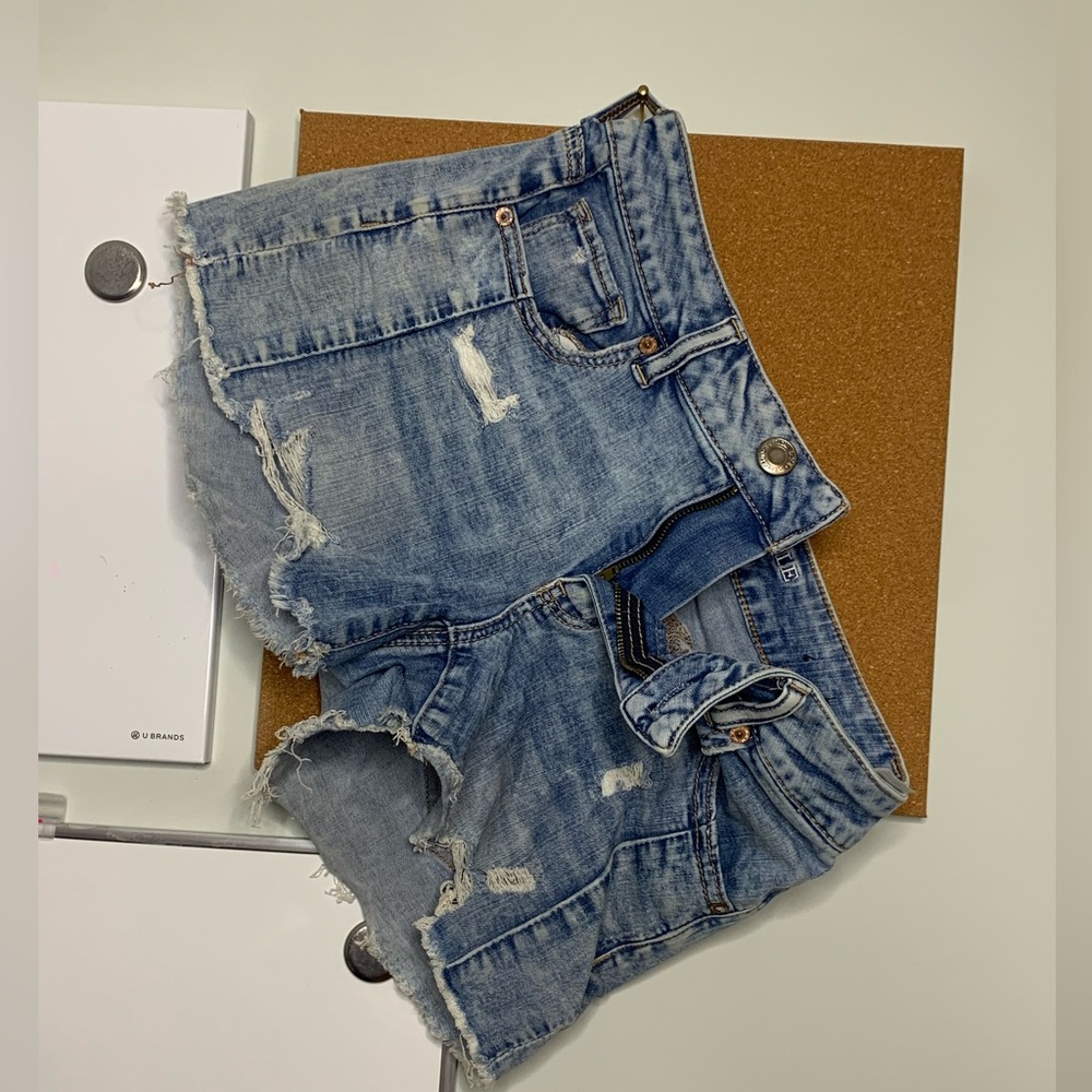 American Eagle Distressed Midi Shorts